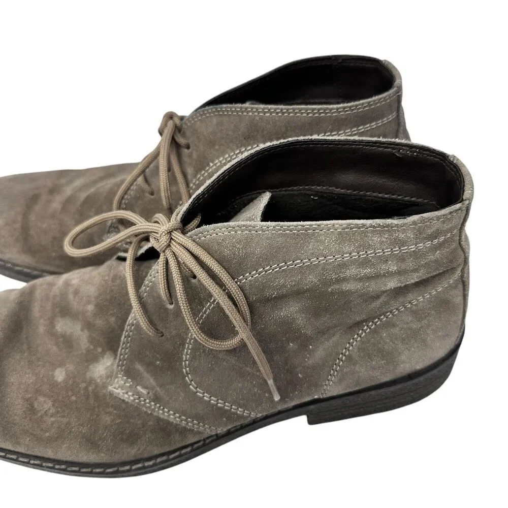 1901 Made in Italy Men's Grey Suede Shock Absorber Lace Up Chukka‎ Boots 44 (10)